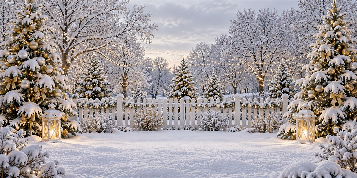 Winter Christmas Garage Door Cover Snowy White Forest Christmas Garage Door Decor LXX610-102-2 Car
