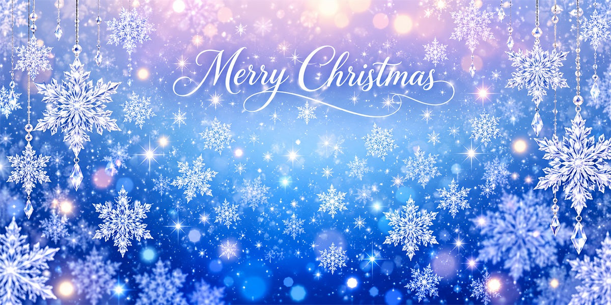 Snowflake Christmas Garage Door Banner White Blue Sparkle Christmas Garage Door Decoration LXX610-110-2 Car