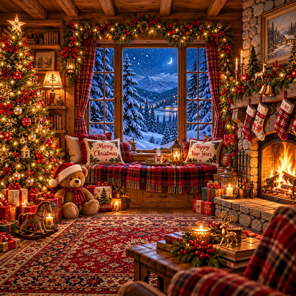 Cozy Christmas Garage Door Cover Fireplace Socks Window Christmas Garage Door Banner LXX610-13-1 Car