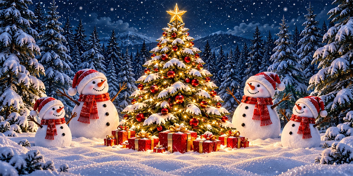 Snow Forest Christmas Garage Door Cover Snowman Pine Gifts Christmas Garage Door Banner Decoration LXX610-135-2 Car