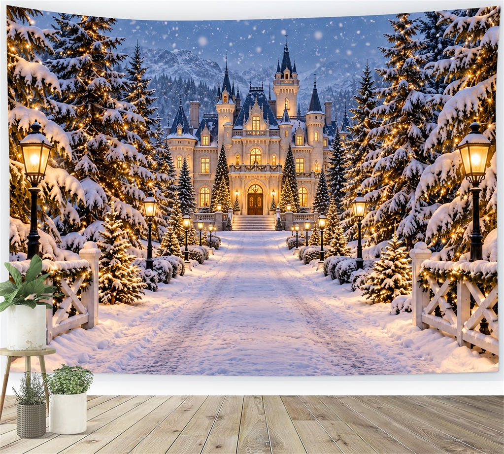 Christmas Lights Photo Backdrop Patriotic Flag Garland Display Christmas Photobooth Backdrop LXX610-172