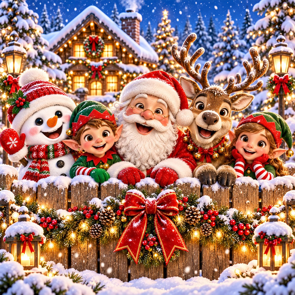 Christmas Party Garage Door Cover Santa Elf Snowman Christmas Garage Door Decoration LXX610-29-1 Car