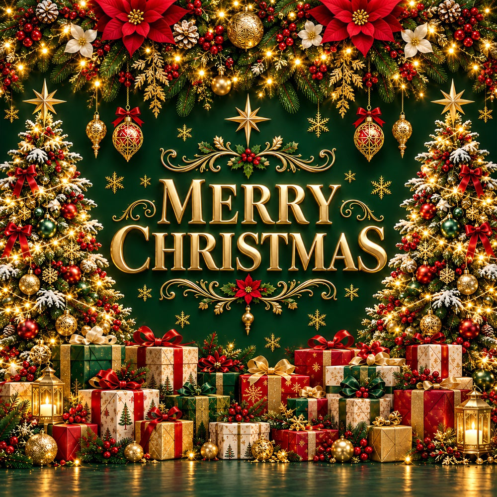 Christmas Present Garage Door Cover Emerald Gift Garland Christmas Garage Door Decoration LXX610-38-1 Car