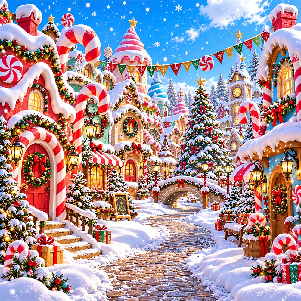 Candyland Christmas Garage Door Banner Peppermint Candy Village Christmas Garage Door Banner LXX610-40-1 Car