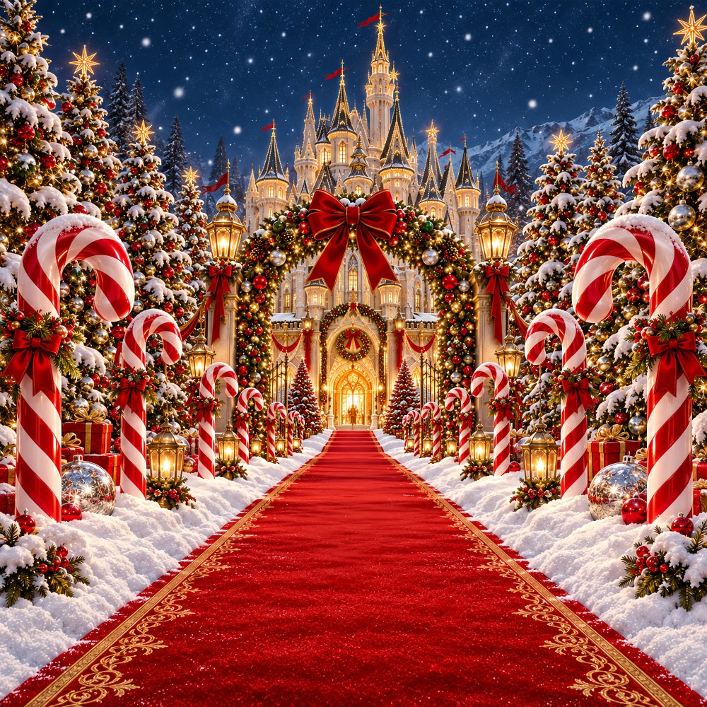 Candy Cane Christmas Garage Door Cover Castle Path Carpet Outdoor Christmas Garage Door Decoration LXX610-41-1 Car