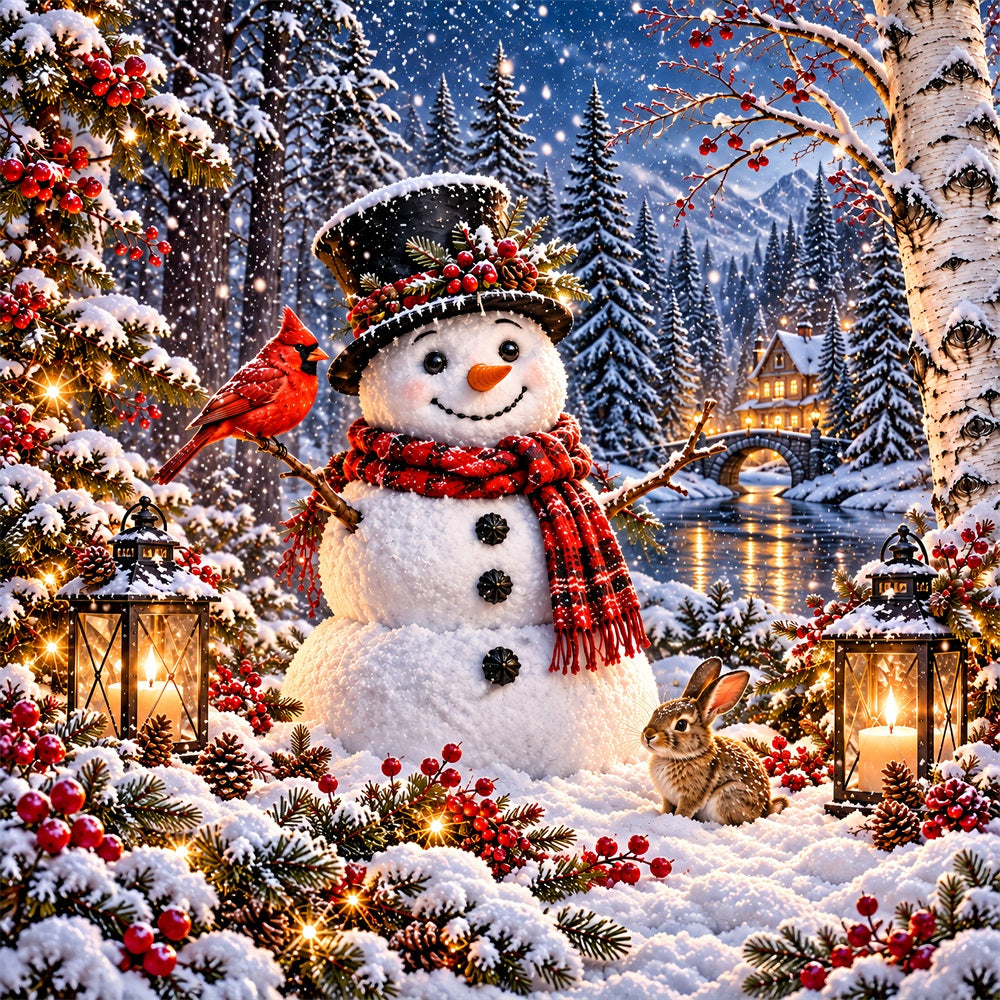 Snowman Christmas Garage Door Cover Winter Forest Pinecones Outdoor Christmas Garage Door Decoration LXX610-5-1 Car