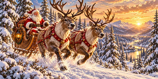 Merry Christmas Garage Door Cover Santa Reindeer Sleigh Christmas Garage Door Decor LXX610-57-2 Car