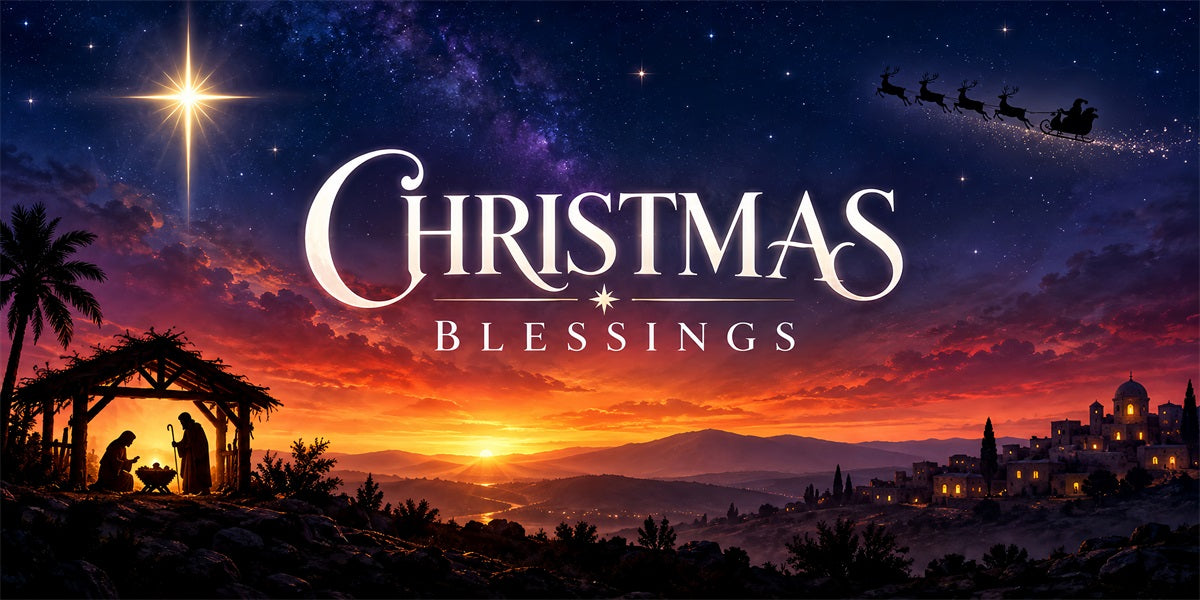 Bethlehem Christmas Garage Door Cover Nativity Sunset Blessings Outdoor Christmas Garage Door Decoration LXX610-59-2 Car