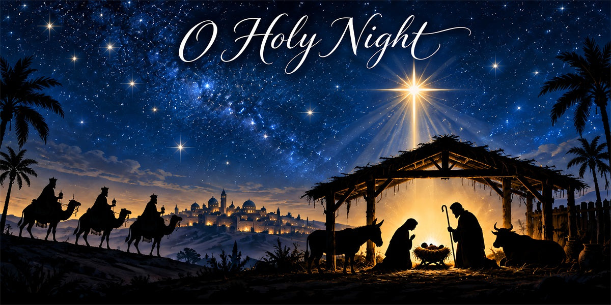 Nativity Christmas Garage Door Cover Starry Night Blessing Christmas Garage Door Banner LXX610-85-2 Car