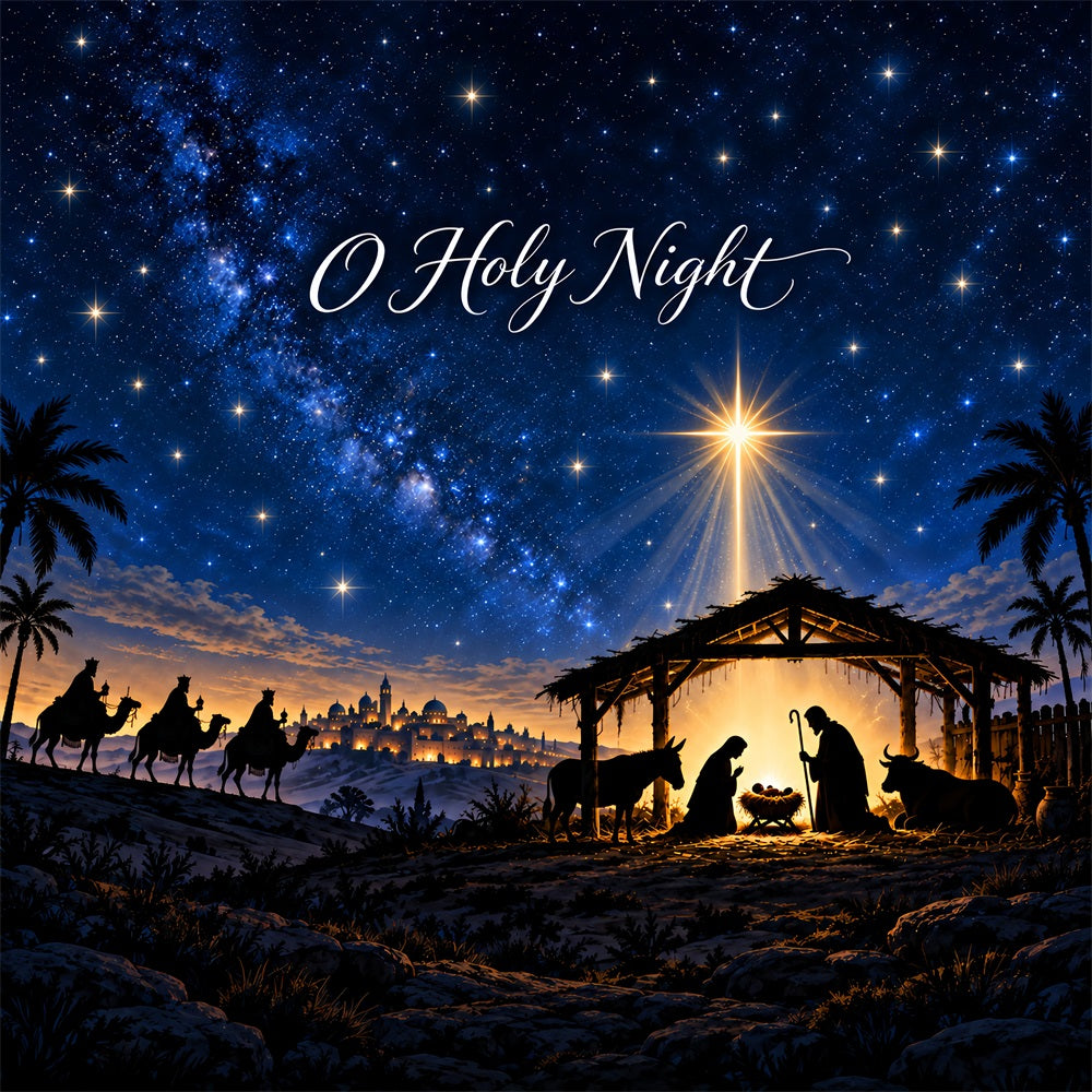 Nativity Christmas Garage Door Cover Starry Night Blessing Christmas Garage Door Banner LXX610-85-1 Car
