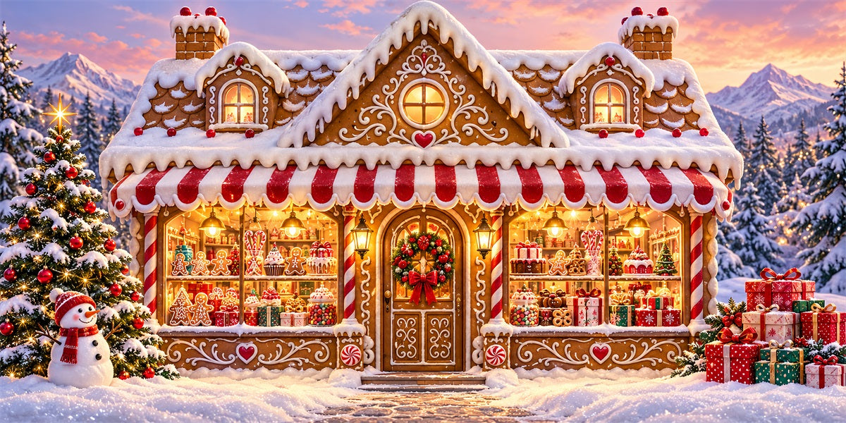 Gingerbread House Christmas Garage Door Banner Snowman Bakery Wonderland Christmas Garage Door Banner Decoration LXX610-99-2 Car