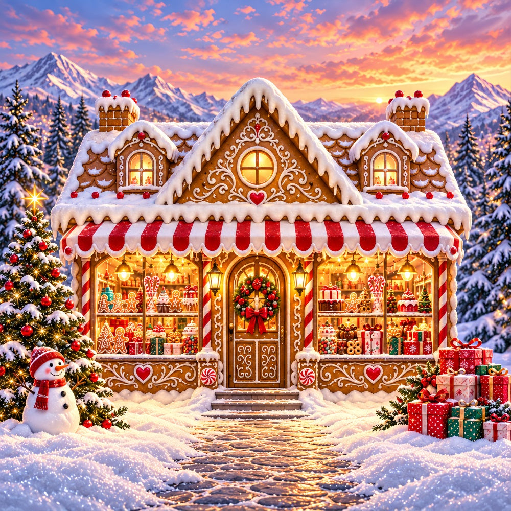 Gingerbread House Christmas Garage Door Banner Snowman Bakery Wonderland Christmas Garage Door Banner Decoration LXX610-99-1 Car