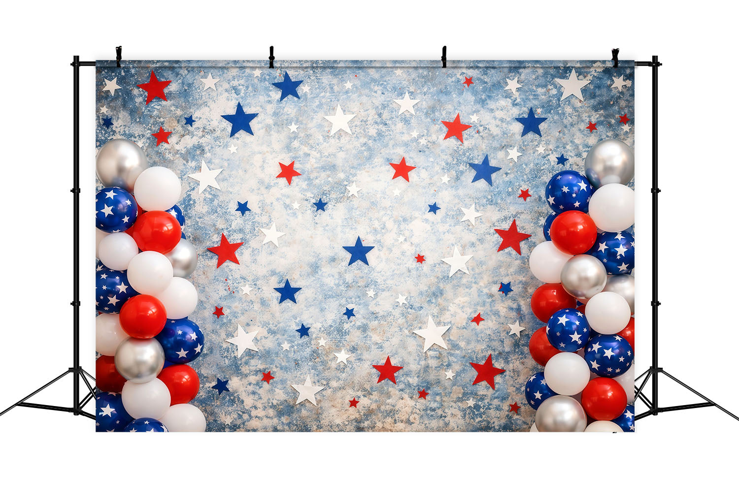 USA Flag Backdrop Vintage Star Balloon Wall 4th of July Photography Backdrops LXX62-16