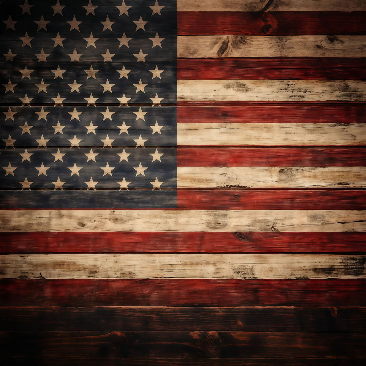 American Flag Backdrop Photography Rustic Distressed Wood 4th of July Backdrop LXX62-2
