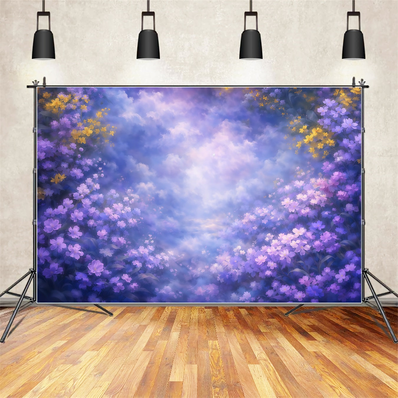 Mother's Day Portrait Backdrop Dreamy Purple Floral Cloud Mother's Day Backdrop LXX63-1