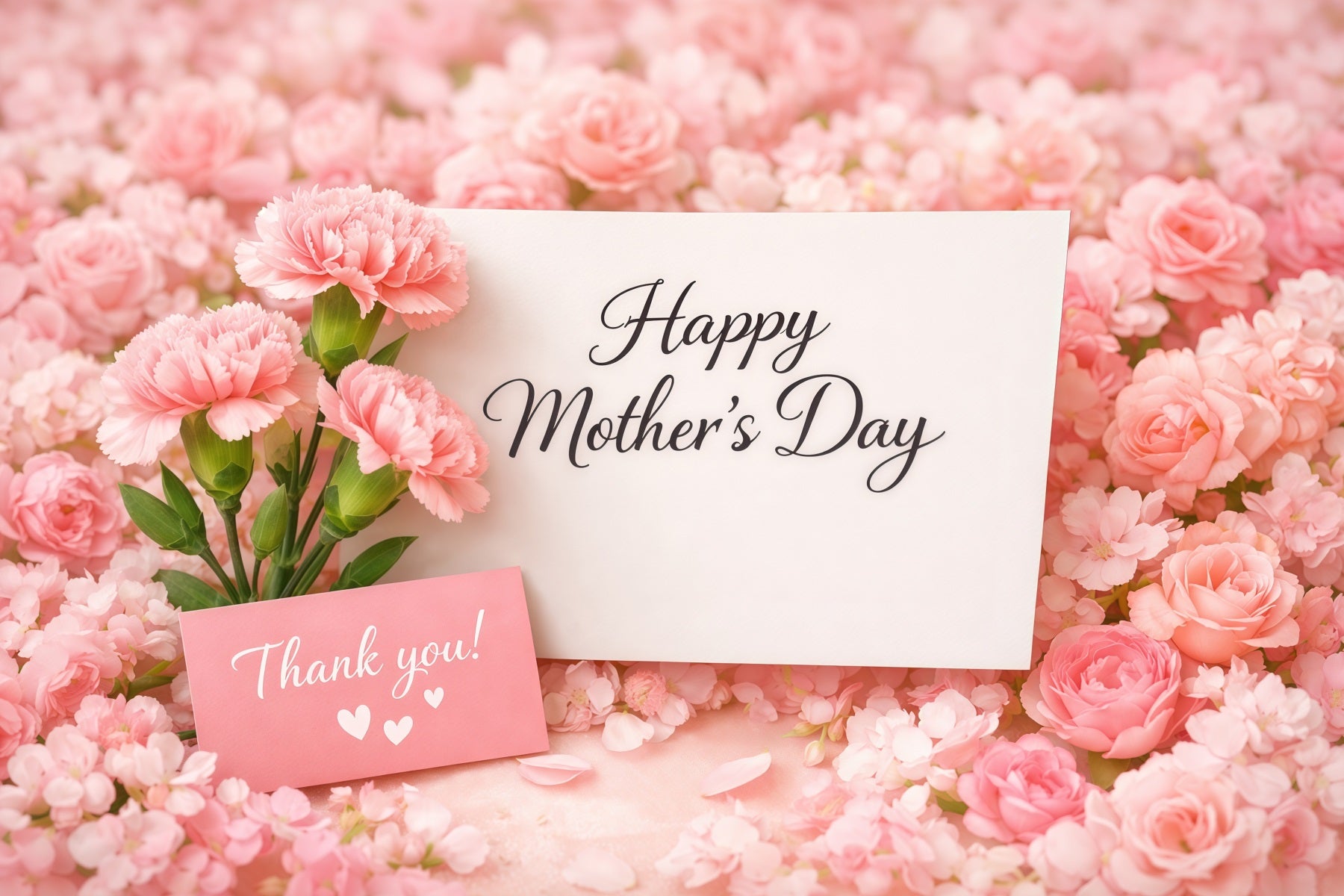 Mom Letters Mother's Day Backdrop Pink Floral Card Greeting Backdrop For Mother's Day LXX63-28