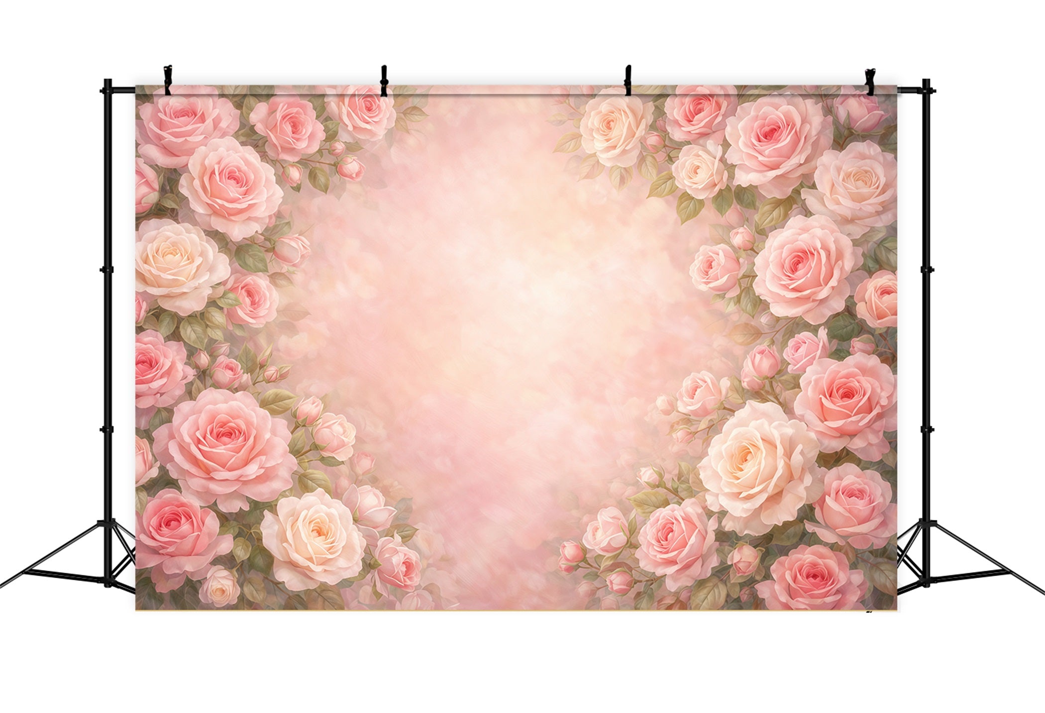 Dreamy Soft Focus Mother's Day Backdrop Soft Pink Rose Flower Mother's Day Photo Backdrops LXX63-34