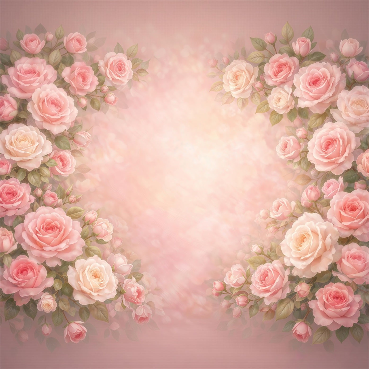 Dreamy Soft Focus Mother's Day Backdrop Soft Pink Rose Flower Mother's Day Photo Backdrops LXX63-34