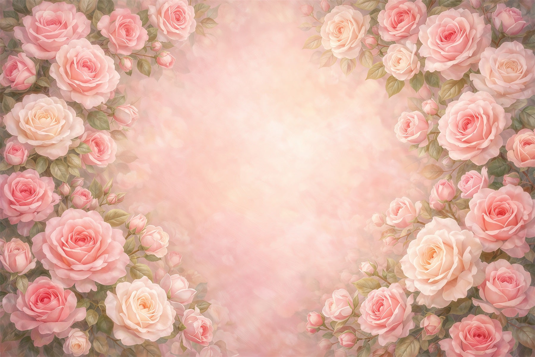 Dreamy Soft Focus Mother's Day Backdrop Soft Pink Rose Flower Mother's Day Photo Backdrops LXX63-34