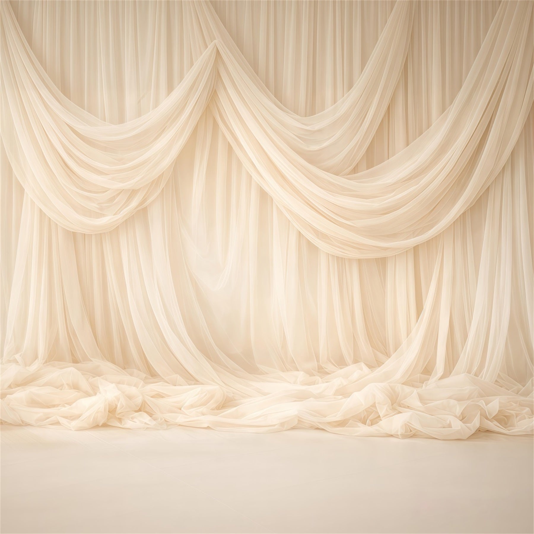 Dreamy Soft Focus Mother's Day Backdrop Elegant Ivory Sheer Drape Mother's Day Photo Backdrops LXX63-35