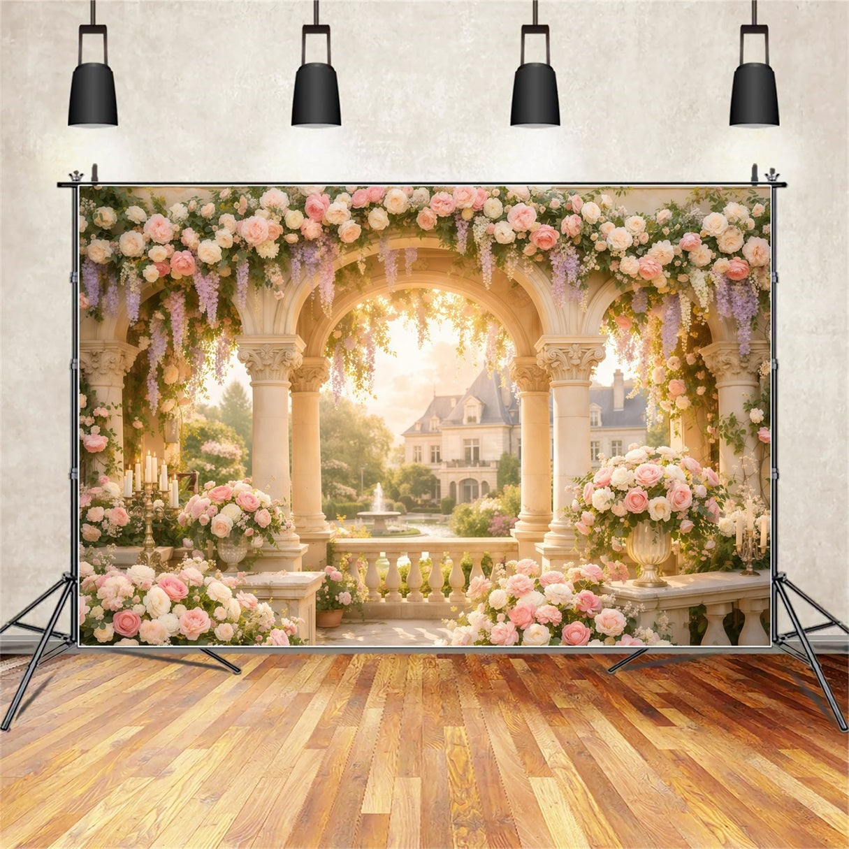 Floral Mother's Day Backdrop Ideas Floral Column Arch Fountain Backdrop Design For Mother's Day LXX63-58