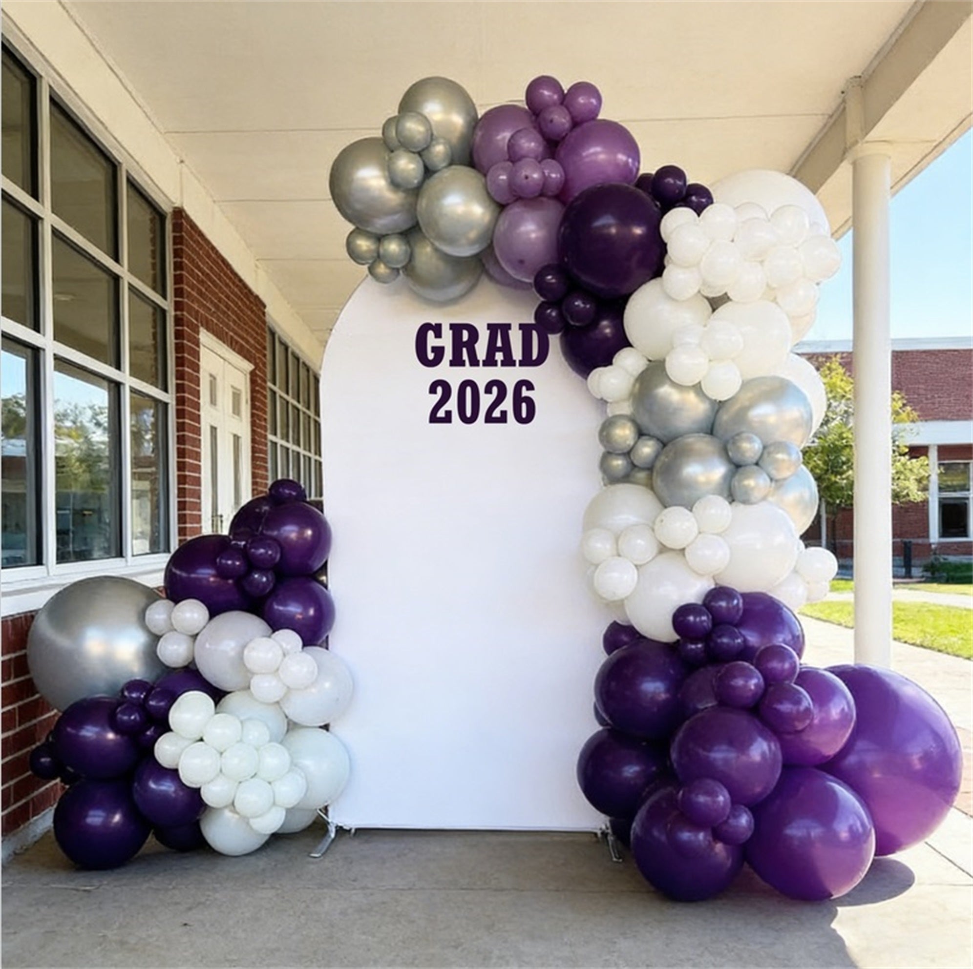 Class of 2026 Graduation Backdrop White Arch Party Decor Personalized Class of 2026 Backdrop LXX64-10