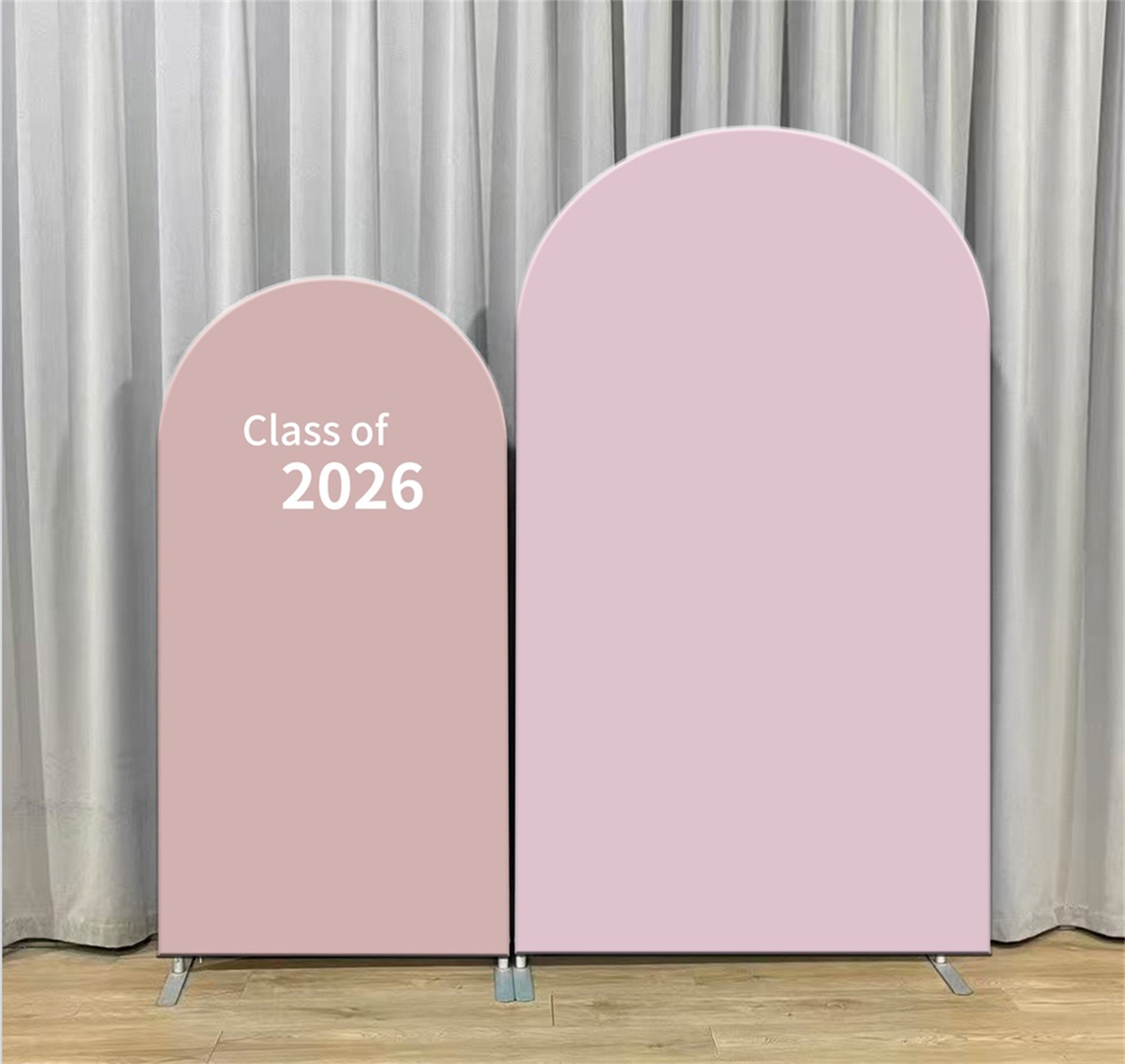 Custom Graduation Backdrop Pink Dual Arch Minimalist Personalized Graduation Backdrop LXX64-2