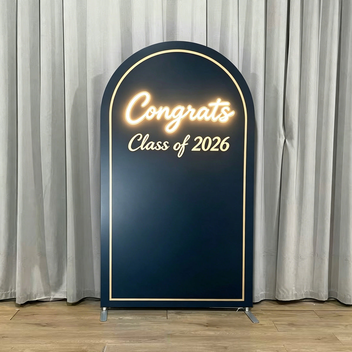 Graduation Arch Backdrop Navy Gold Neon Congrats Graduation Balloon Ar