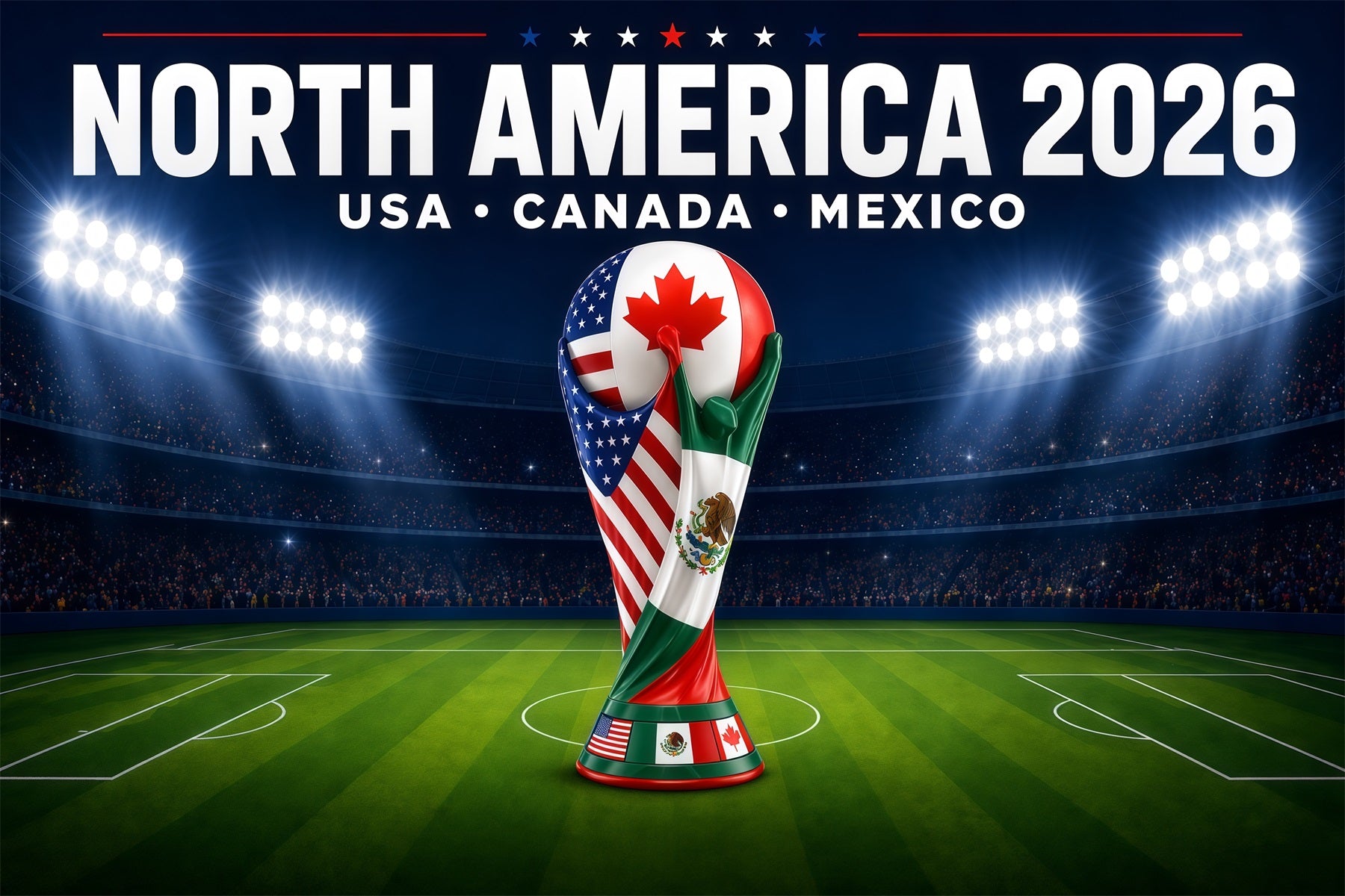 International Soccer Fan Backdrop North America Trophy Stadium Soccer Backdrop LXX64-66