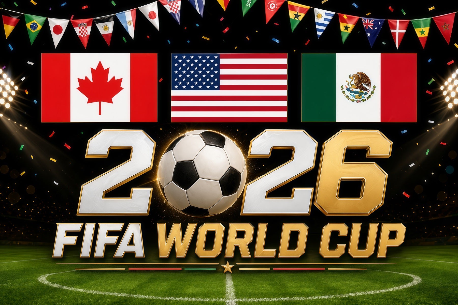 International Soccer Fan Backdrop Tri-Nation Soccer Championship 2026 Soccer Party Backdrop LXX64-67