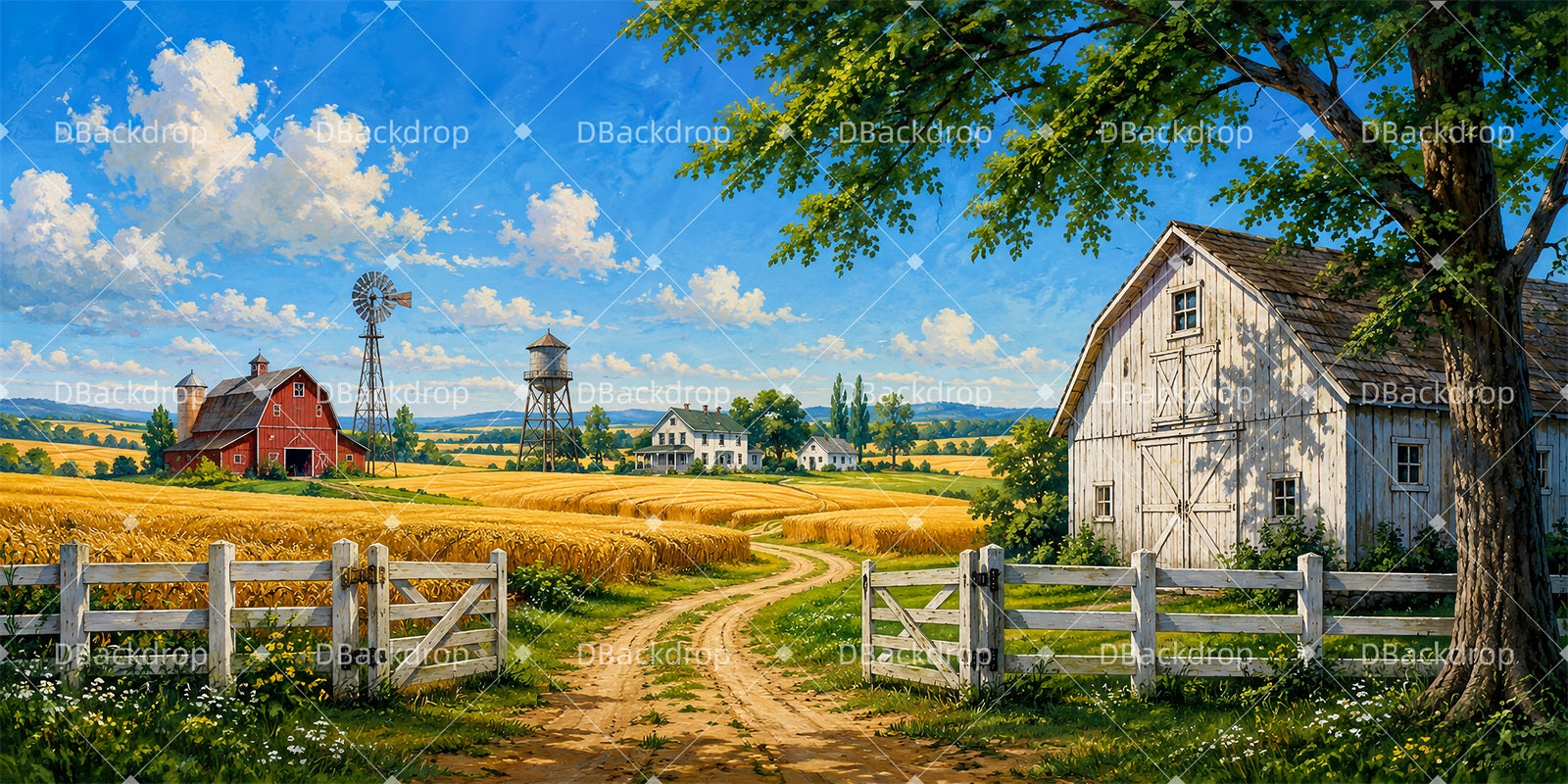 Theater Stage Backdrop Golden Harvest Farm Performance Backdrop LXX65-T18