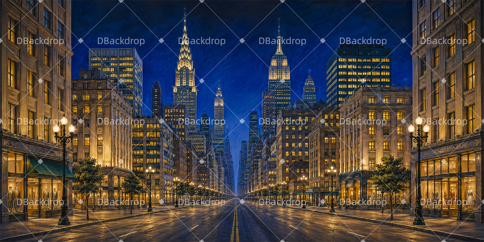 Theater Stage Backdrop Manhattan Night Avenue Performance Backdrops LXX65-T29