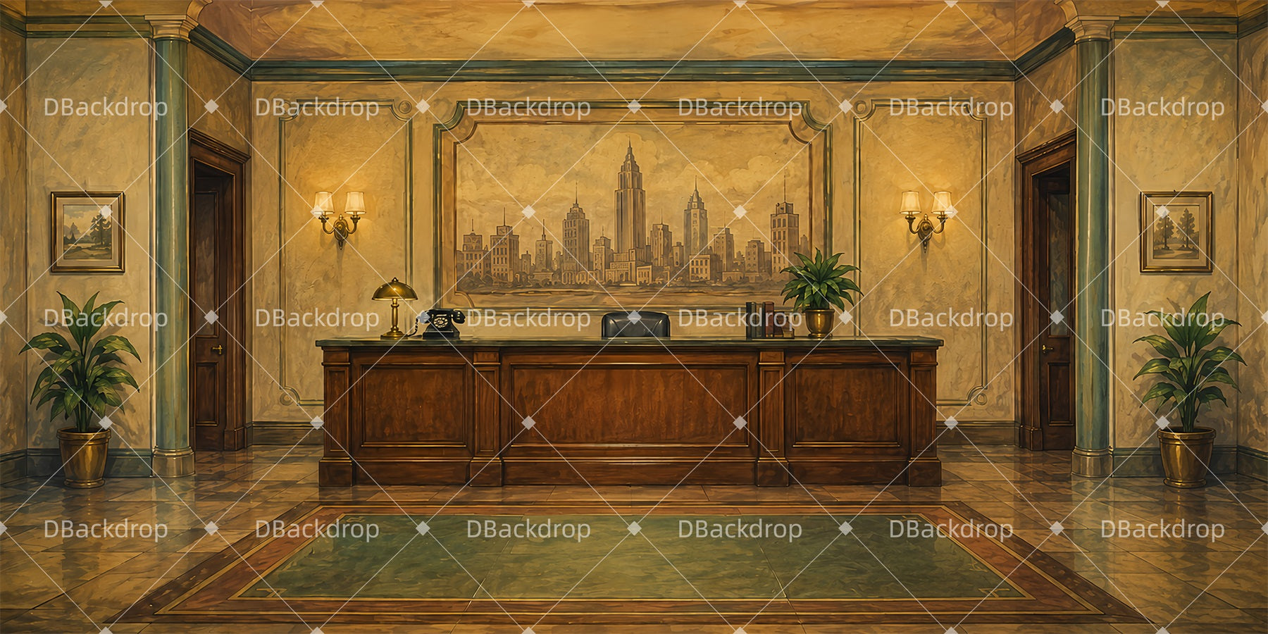 Theater Backdrops Classic Front Desk Large Stage Backdrops LXX65-T34