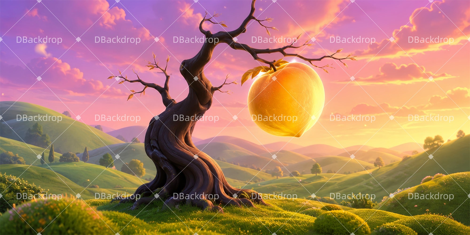 Performance Backdrops Sunset Peach Valley School Play Backdrops LXX65-T39