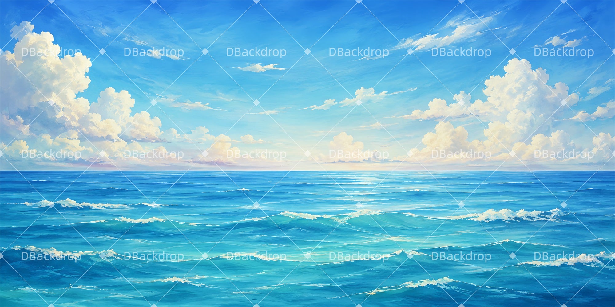 Stage Scenery Backdrops Blue Sea Waves Backdrop For Theater LXX65-T47