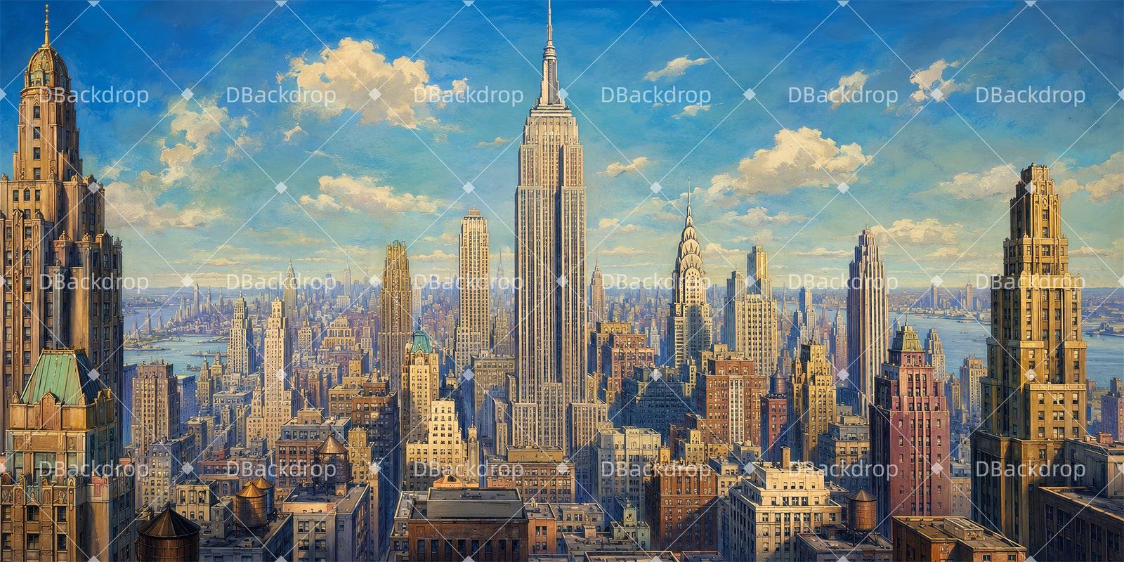 Stage Backdrop Ideas Manhattan Skyline View Movie Theater Backdrop LXX65-T49