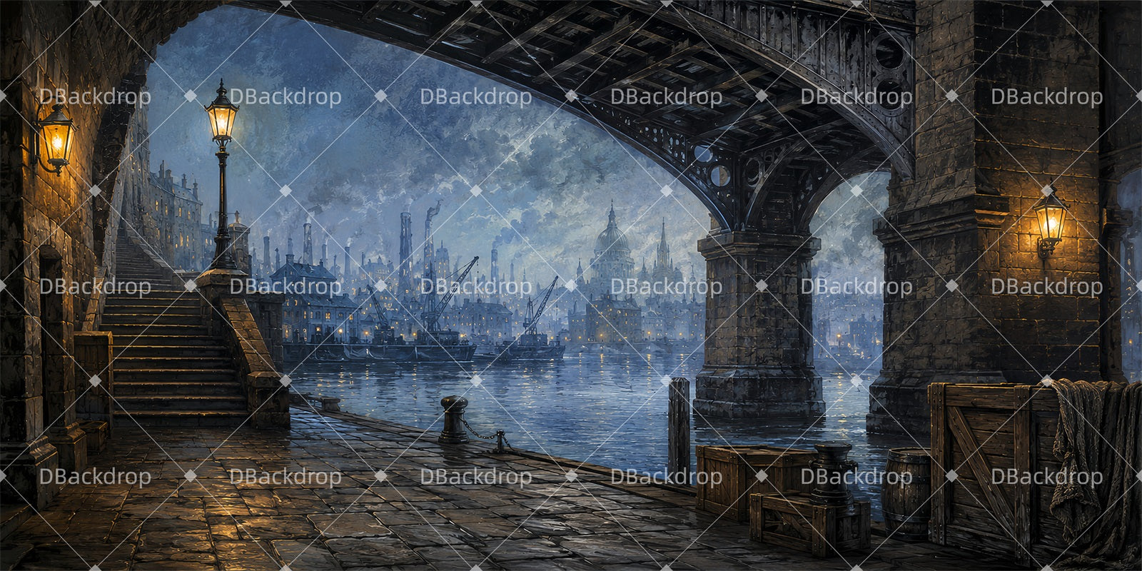 Movie Theater Backdrop London Riverside Wharf Stage Backdrops LXX65-T56