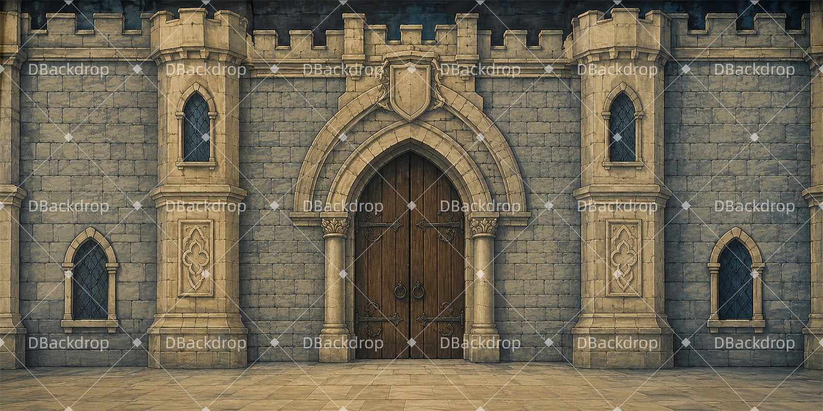 Performance Backdrops Castle Stone Gate Theater Stage Backdrops LXX65-T62