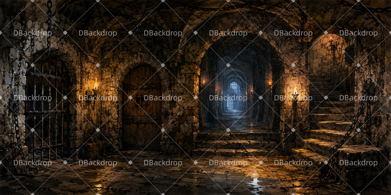 Theater Backdrop Dark Castle Dungeon Stage Backdrops For Sale LXX65-T67