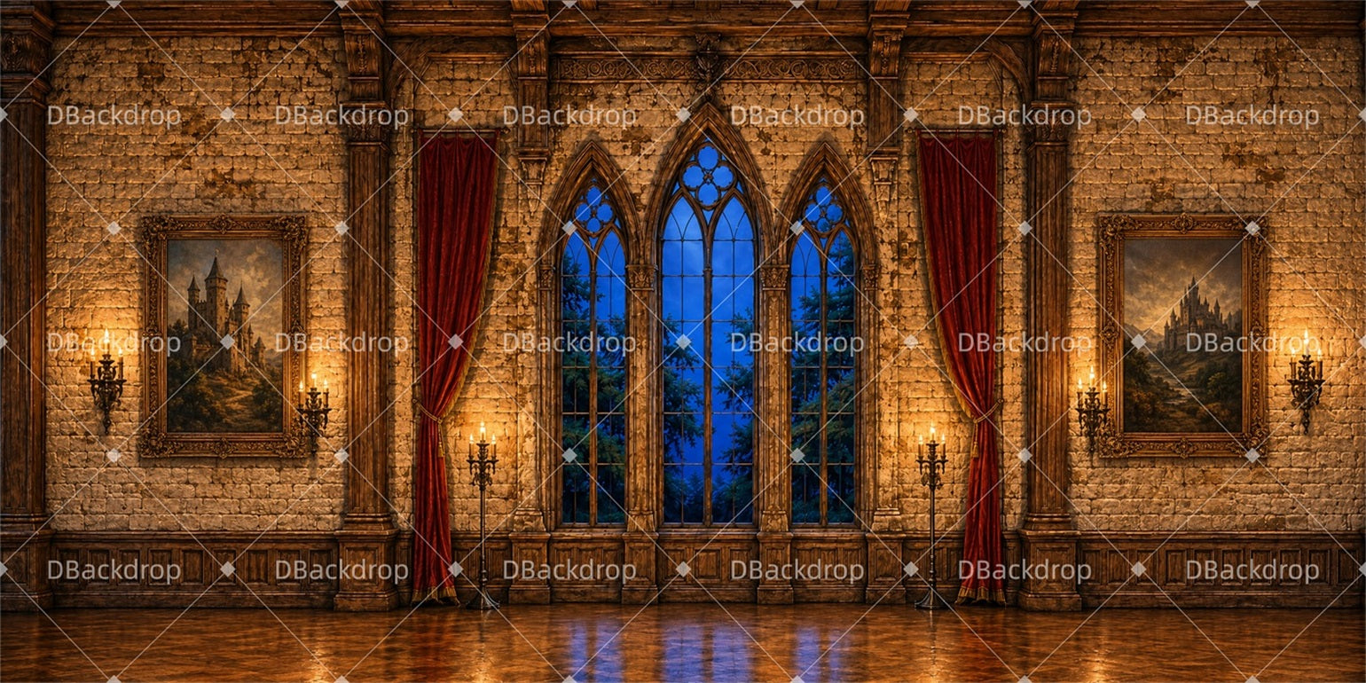 Stage Backdrops Gothic Castle Hall Backdrop For Theater Play LXX65-T68