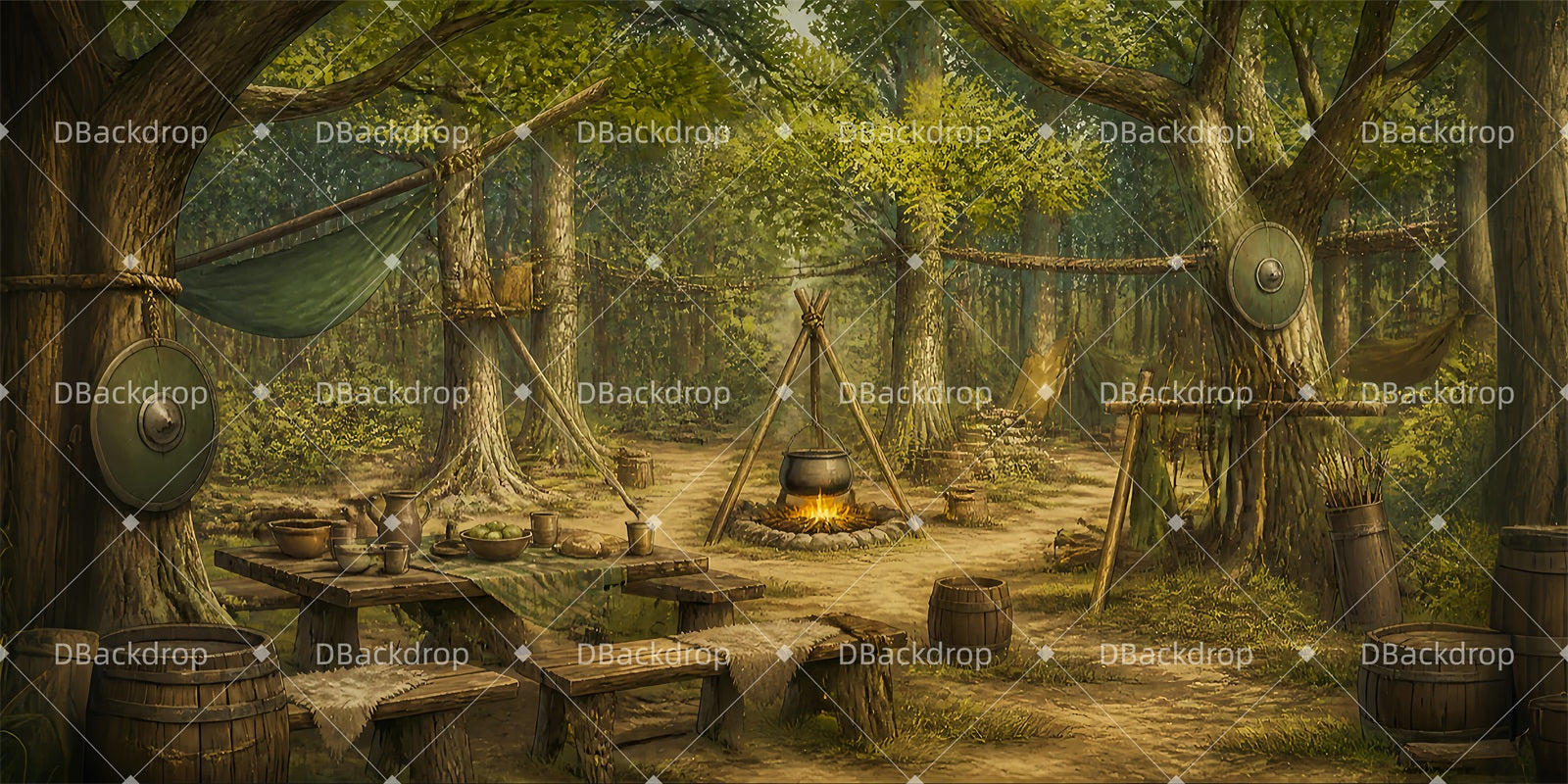 Scenic Backdrops Forest Rebel Hideout Professional Stage Backdrops LXX65-T69