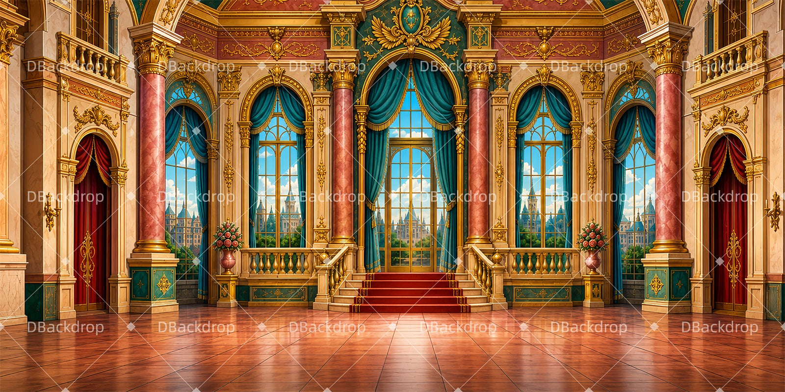 Dance Recital Backdrop Opulent Palace Hall Stage Backdrops LXX65-T73