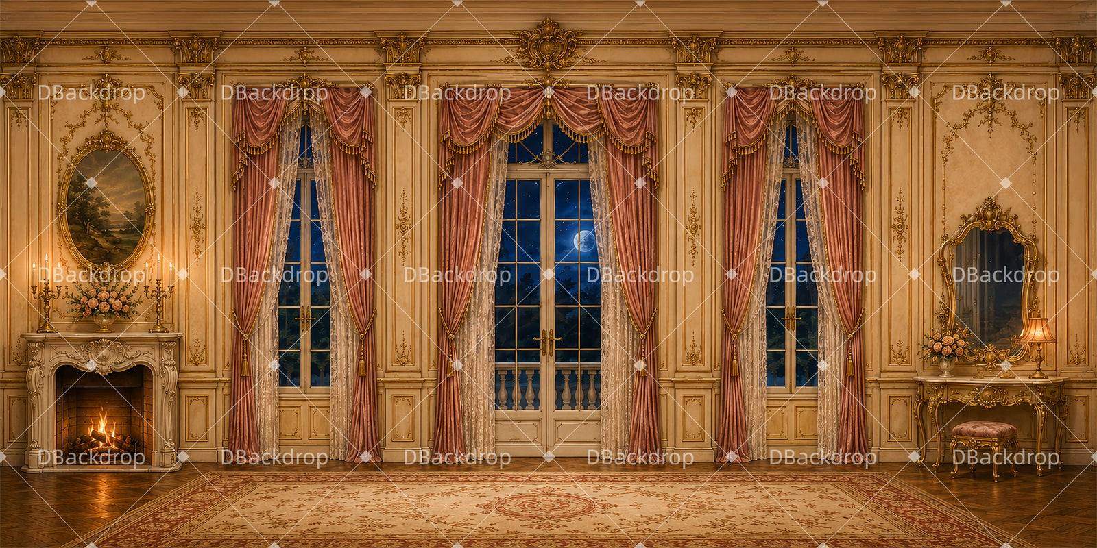 Backdrop For Theater Play Noble Moonlit Bedroom Stage Backdrop LXX65-T78