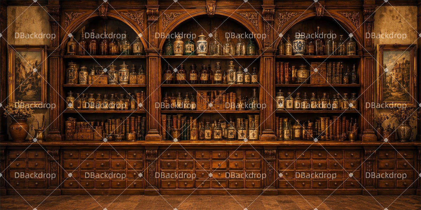 Stage Backdrop Ideas Vintage Apothecary Shop Theater Backdrops LXX65-T79