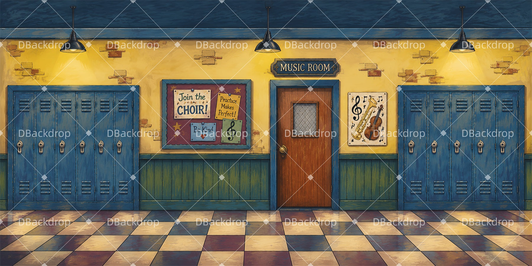 School Play Backdrop Music Room Hallway Stage Backdrop Ideas LXX65-T83