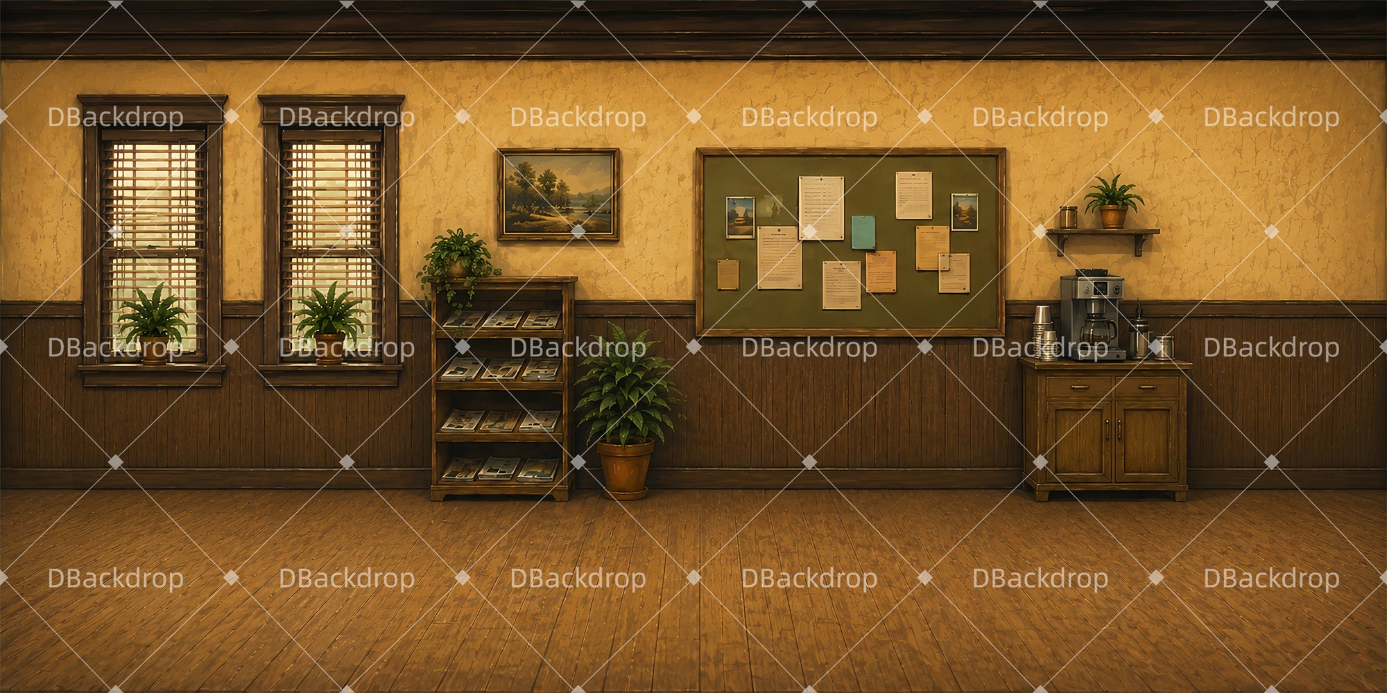 Movie Theater Backdrop Vintage Teachers Lounge Stage Backdrops LXX65-T88