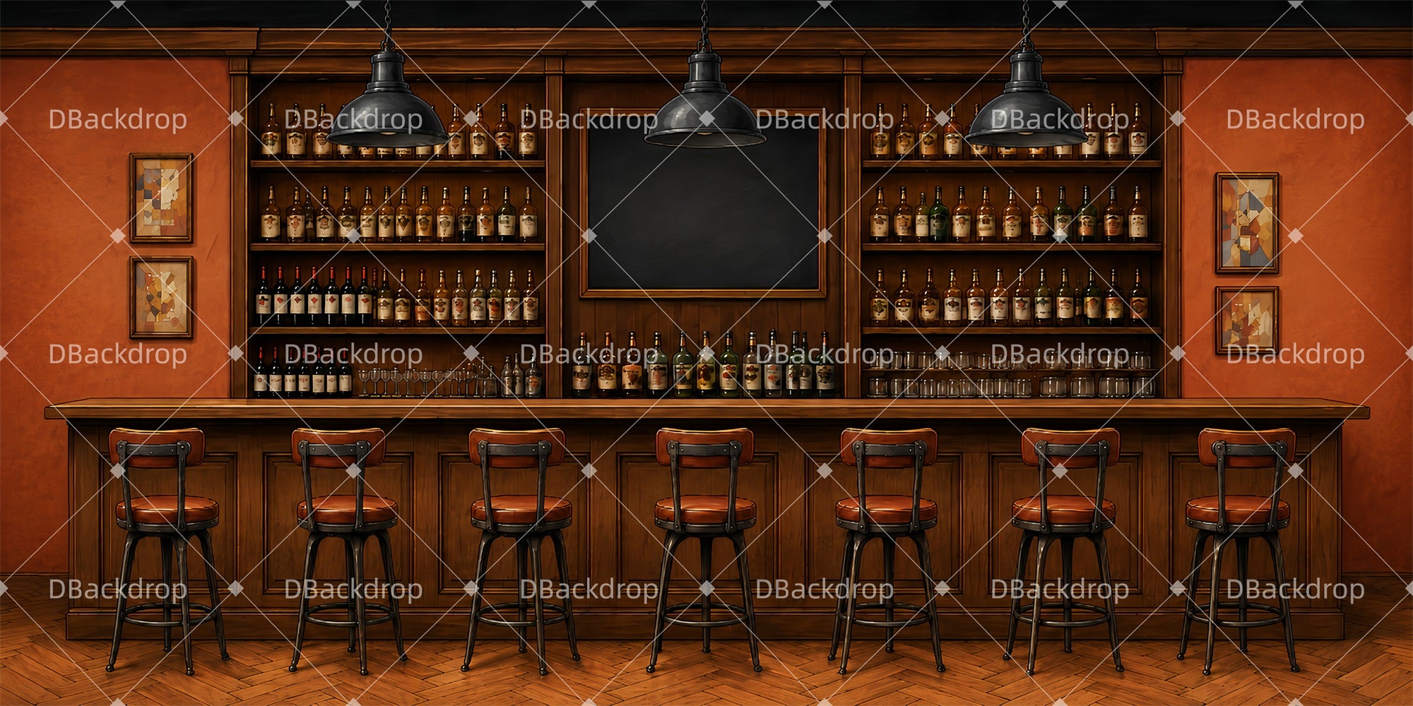 Performance Backdrop Vintage Pub Counter Theater Stage Backdrops LXX65-T89