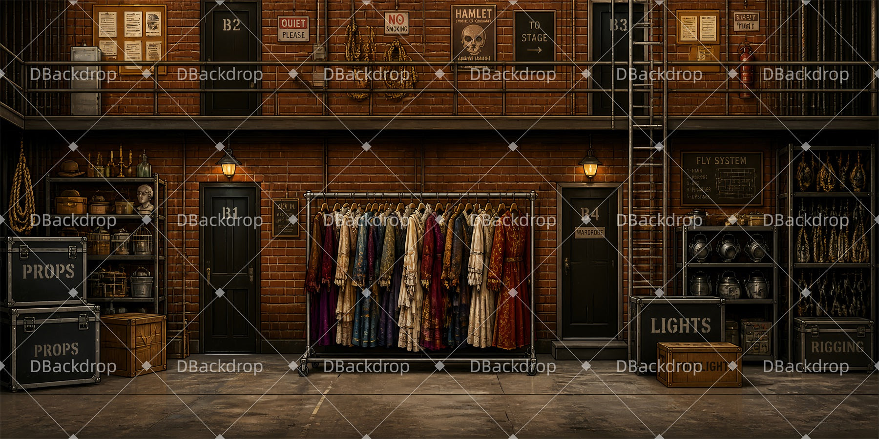 Stage Backdrop Theater Backstage Wardrobe Performance Backdrop LXX65-T90