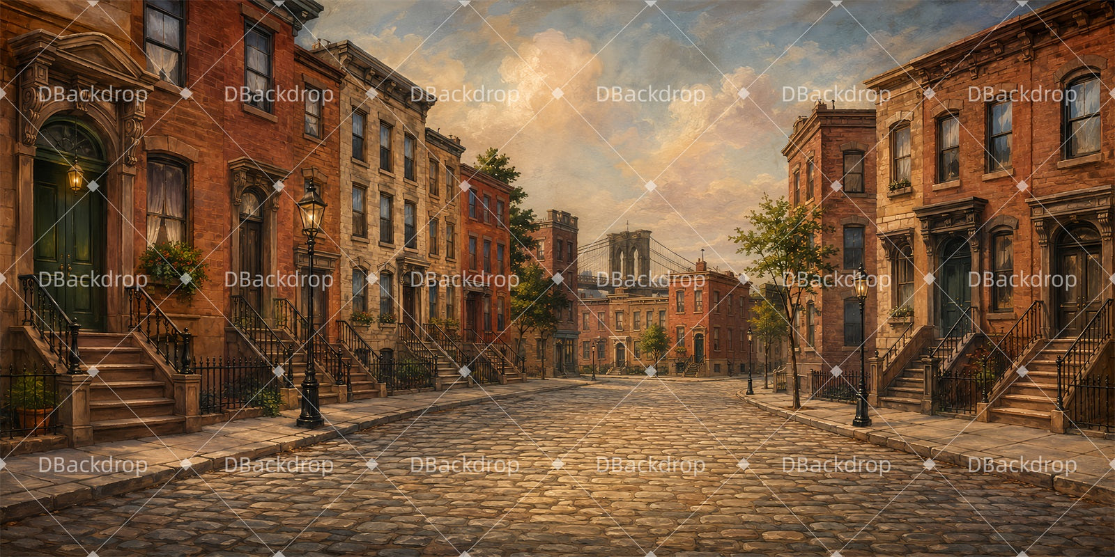 Large Stage Backdrops Brooklyn Street Movie Theater Backdrop LXX66-T118