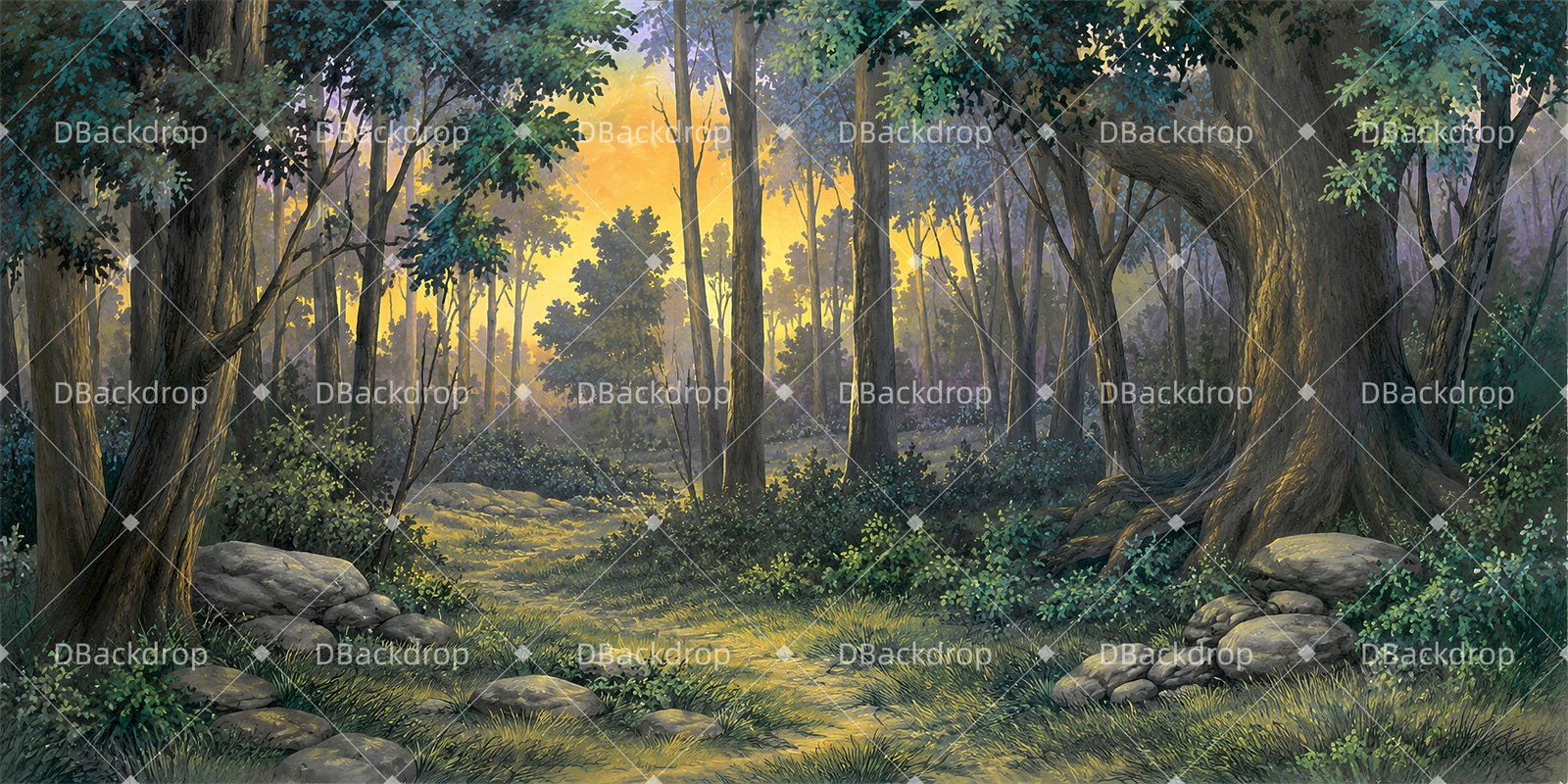 School Play Backdrop Arden Thicket Forest Stage Backdrop LXX66-T132